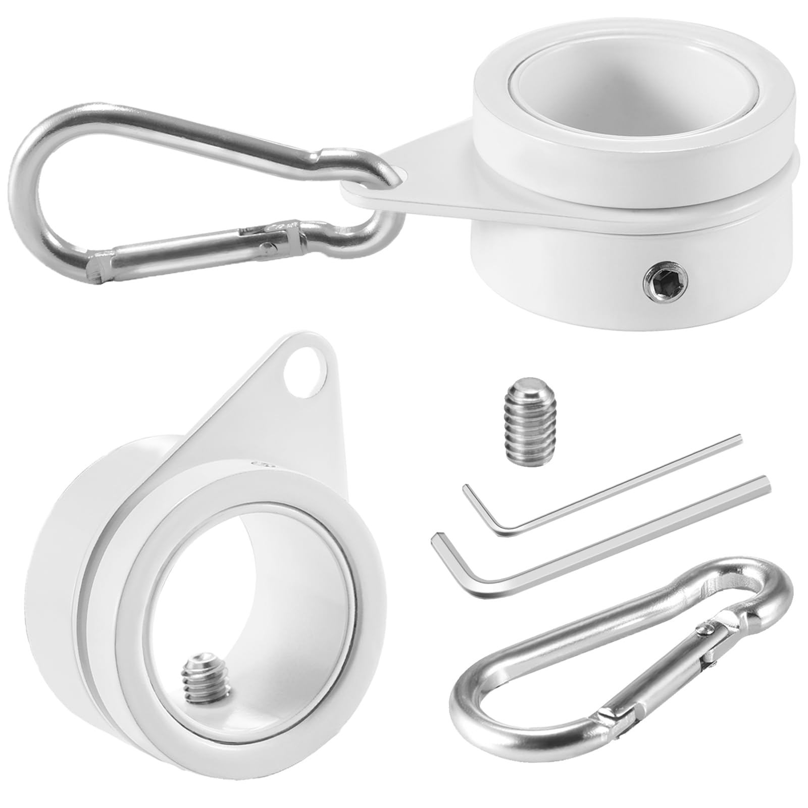 BONWIN 1 inch flag pole rings two-pack for secure mounting.
