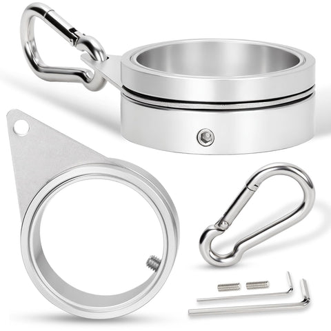 BONWIN 2-inch flag pole ring close-up shows durable aluminum and smooth swivel for easy setup