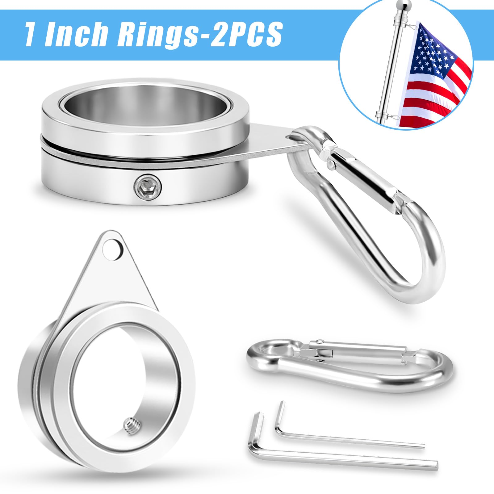 BONWIN 360 degree rotating anti wrap design prevents flag tangling in wind