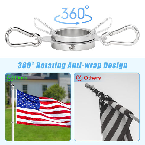 BONWIN rotation 360-degree flag ring enables smooth wind performance.