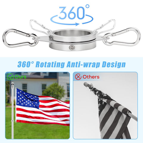 BONWIN ring with 360 degree rotation prevents wrap in wind