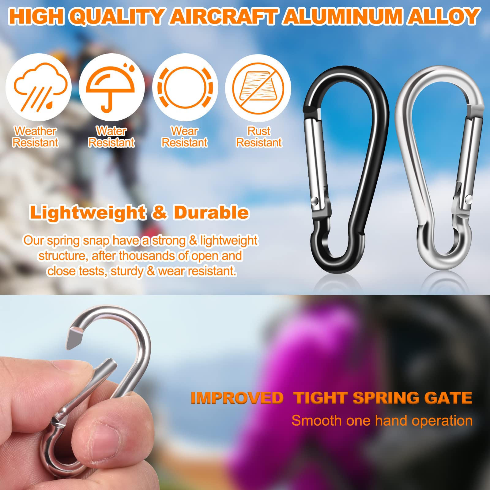 BONWIN black snap hook enables quick flag changes.
