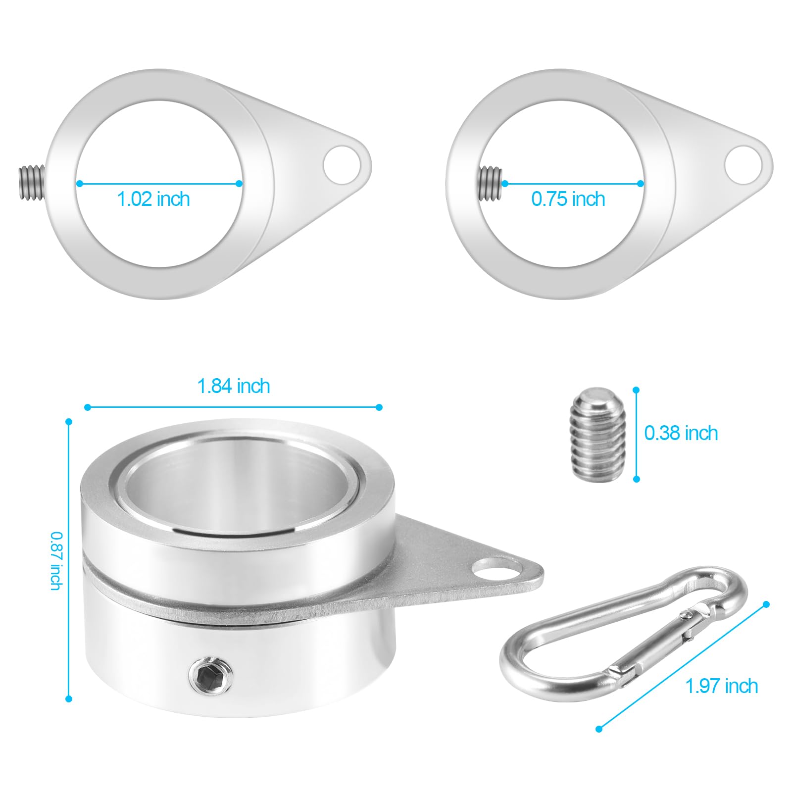 BONWIN aluminum flag pole rings with sturdy construction