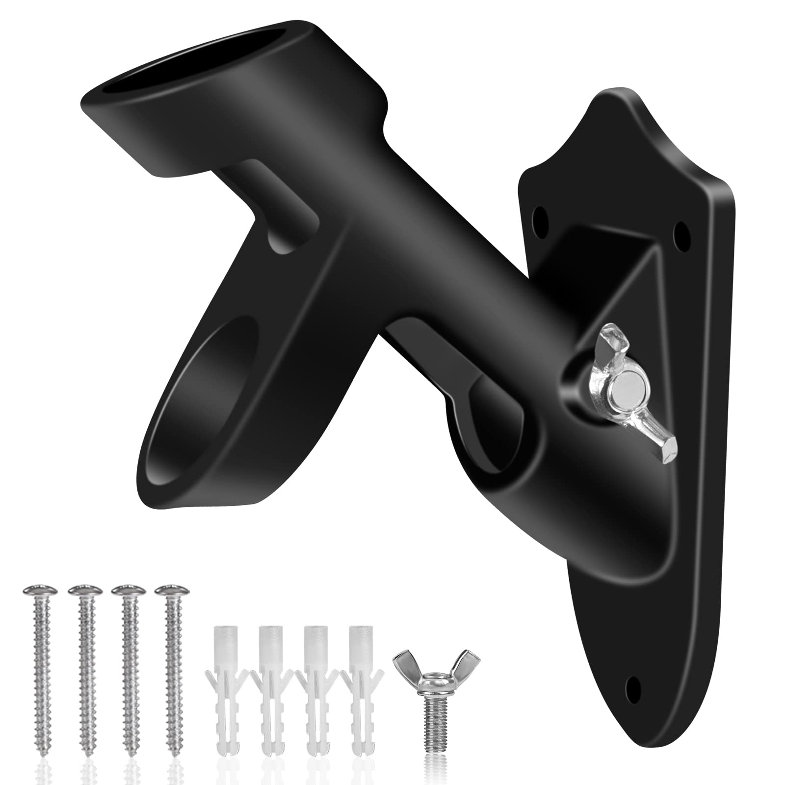 BONWIN aluminum flagpole holder shows rust-free coating for all-weather use