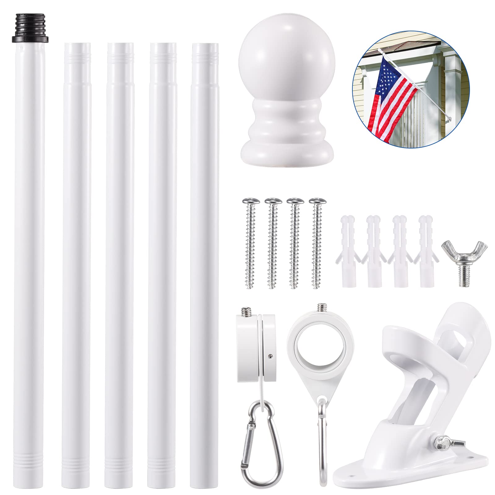 BONWIN anti-wrap flag rings provide 360-degree rotation for tangle-free flags.