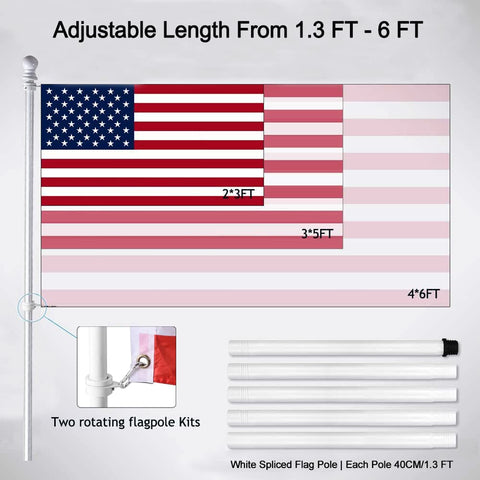BONWIN anti-wrap flag rings prevent tangling during displays.
