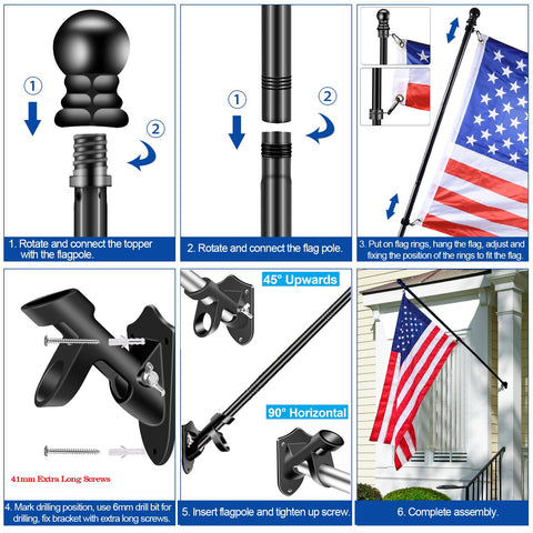 BONWIN carabiners connect pole and flag securely for outdoor viewing