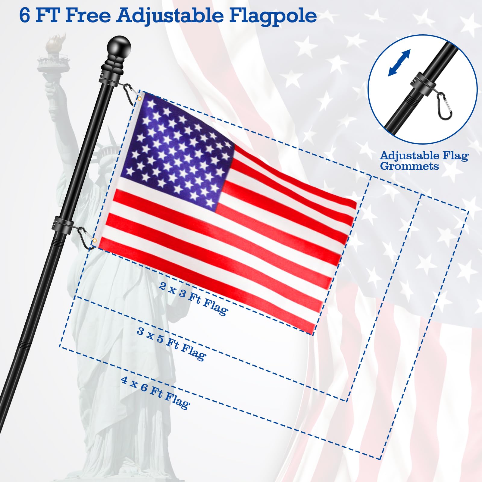 BONWIN compatible with 3x5 and 4x6 flags for versatile use.