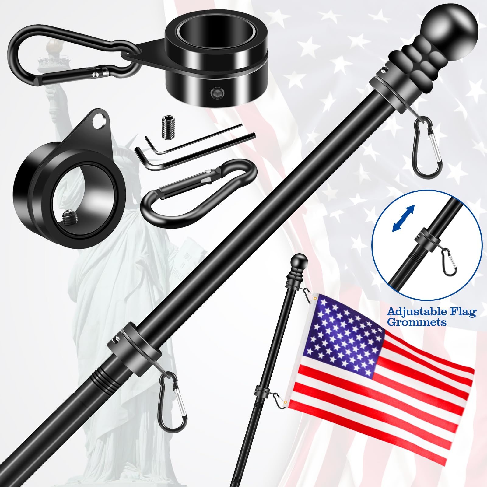 BONWIN Easy setup flag ring orientation for correct mounting.