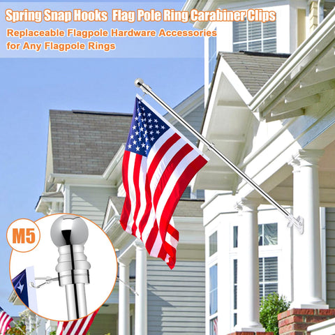 BONWIN flag attachment clip demonstrates grommet-ready design for quick changes.