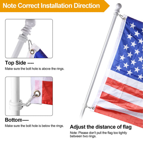 BONWIN flag mounted with rings showing clean, tidy display.