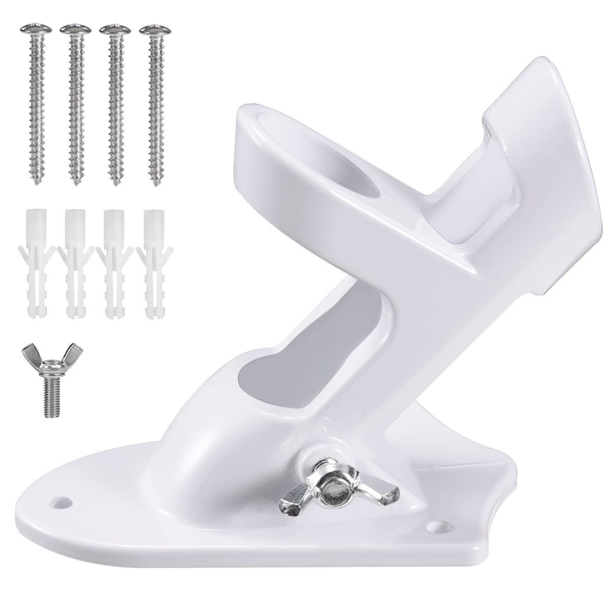 BONWIN flag pole bracket mounted on white wall for sturdy outdoor display