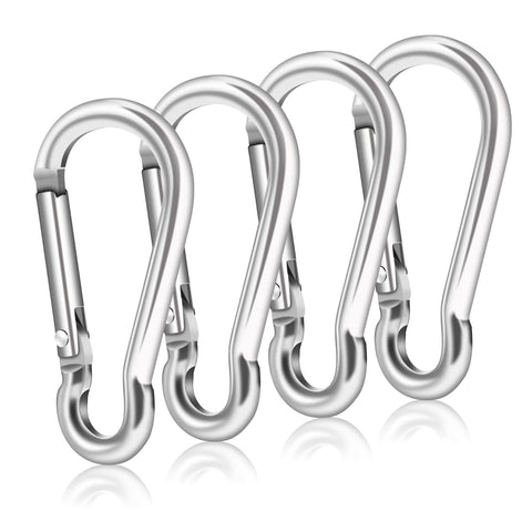 BONWIN flag pole clip silver 4pc securely attaches grommeted flags to flagpoles.