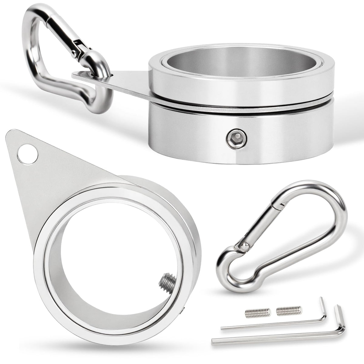 Bonwin flag pole ring clip assembly ready for secure flag mounting