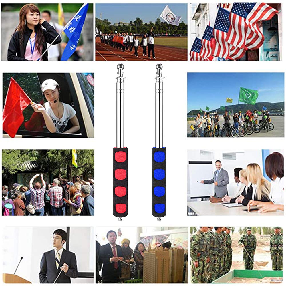 BONWIN flagpole in use by a tour guide for outdoor signaling