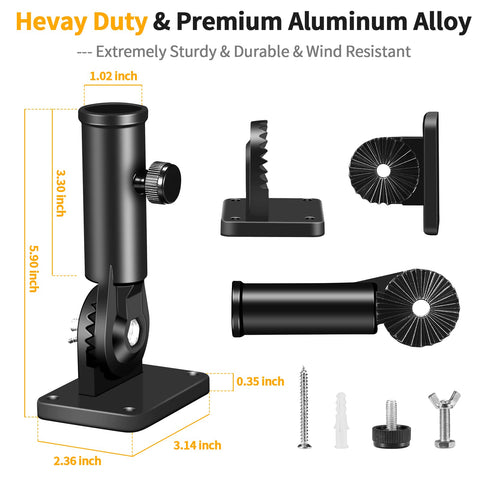 Hardware kit shown with screws and anchors for secure mounting.