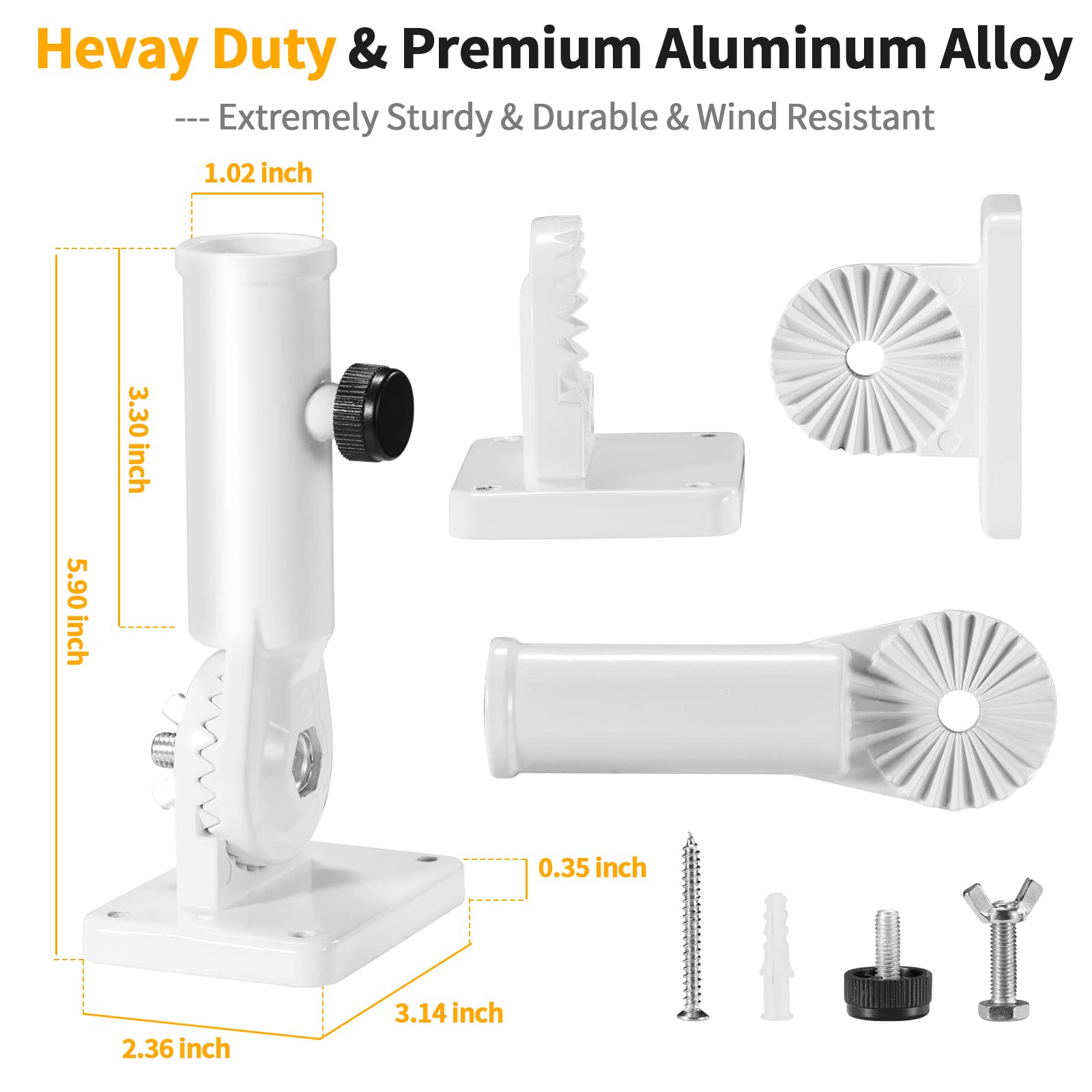 BONWIN included hardware kit simplifies installation on wood, concrete, or metal