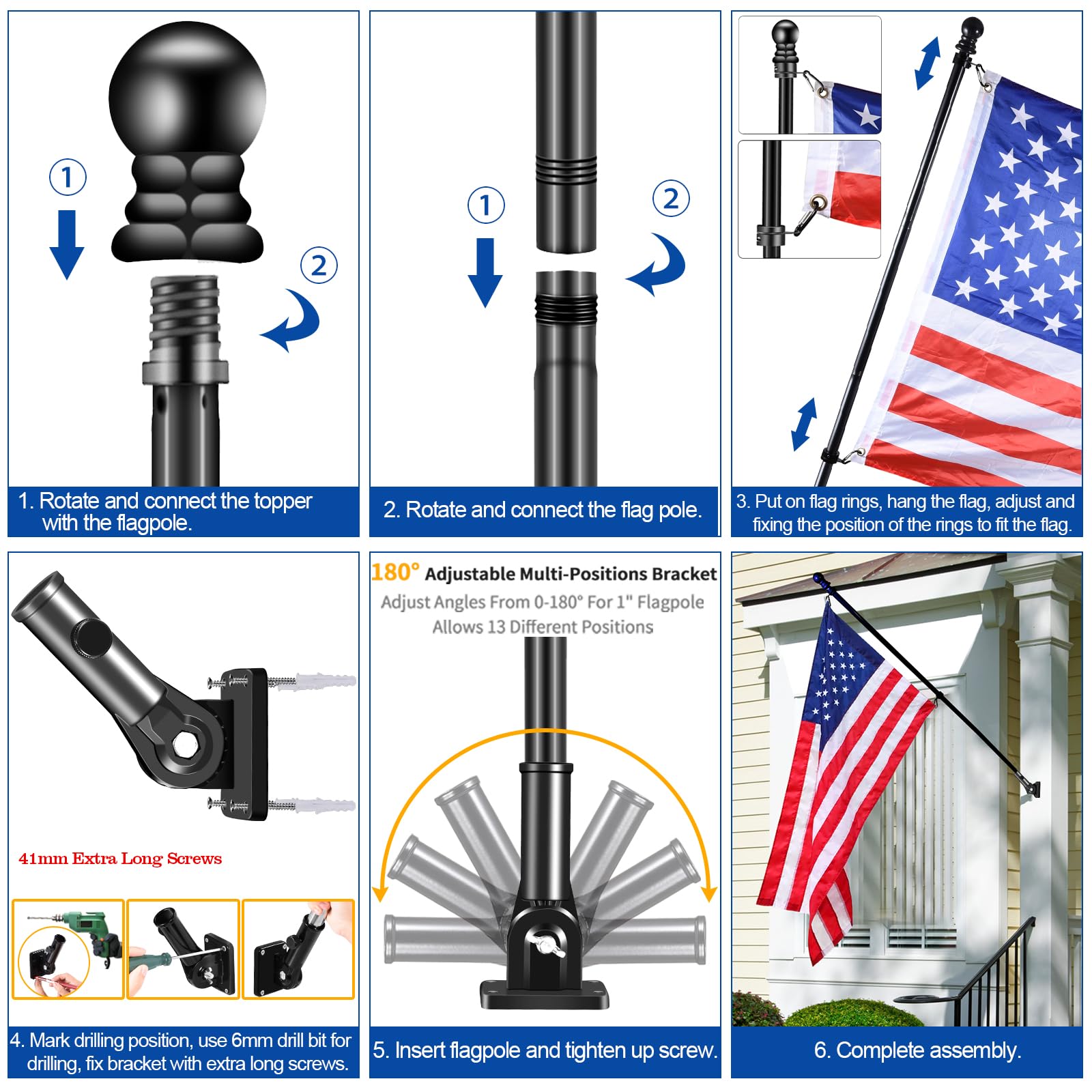 BONWIN multi-position flag pole holder stands up to outdoor conditions
