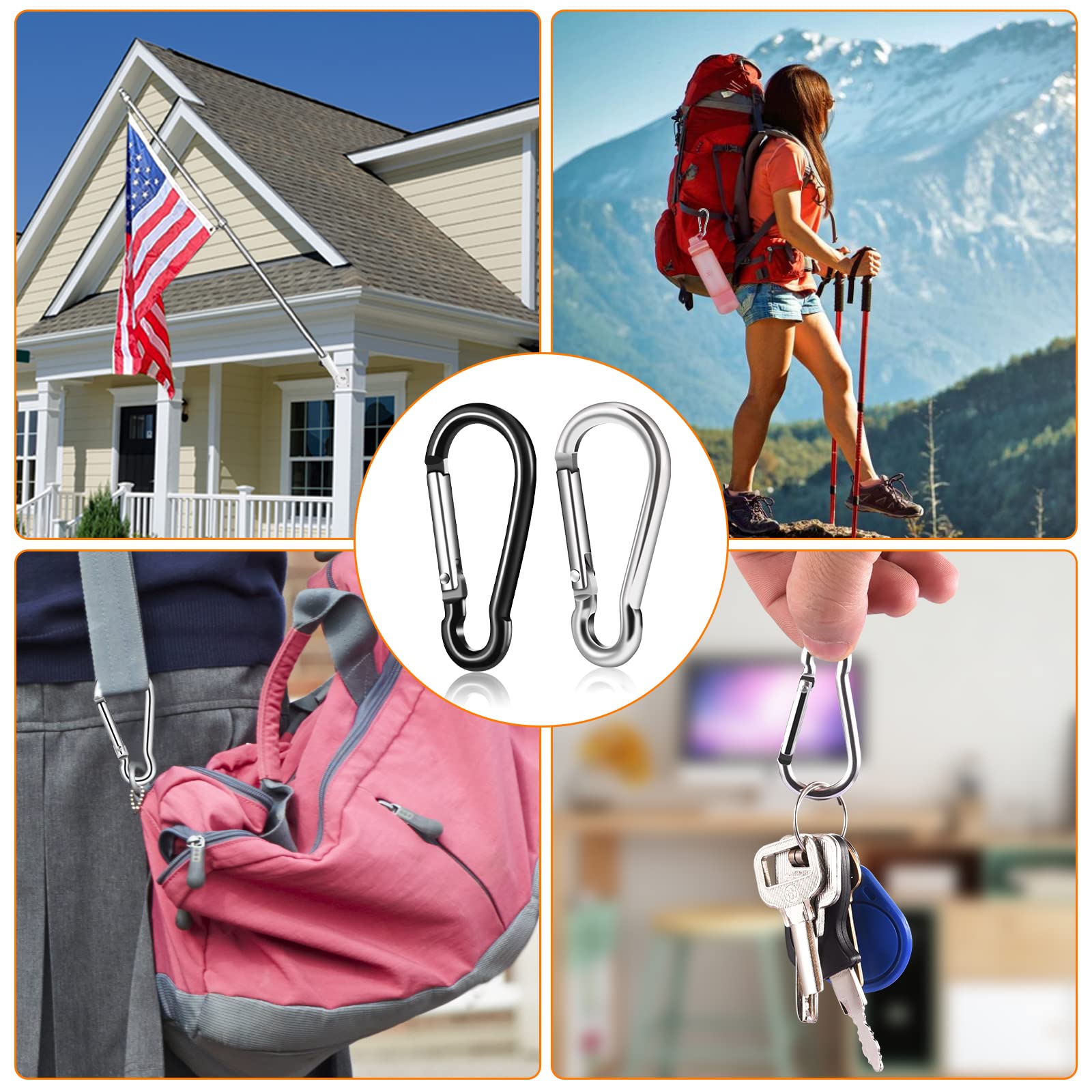 BONWIN multi-purpose clip suitable for outdoor gear, backpacks and clotheslines.