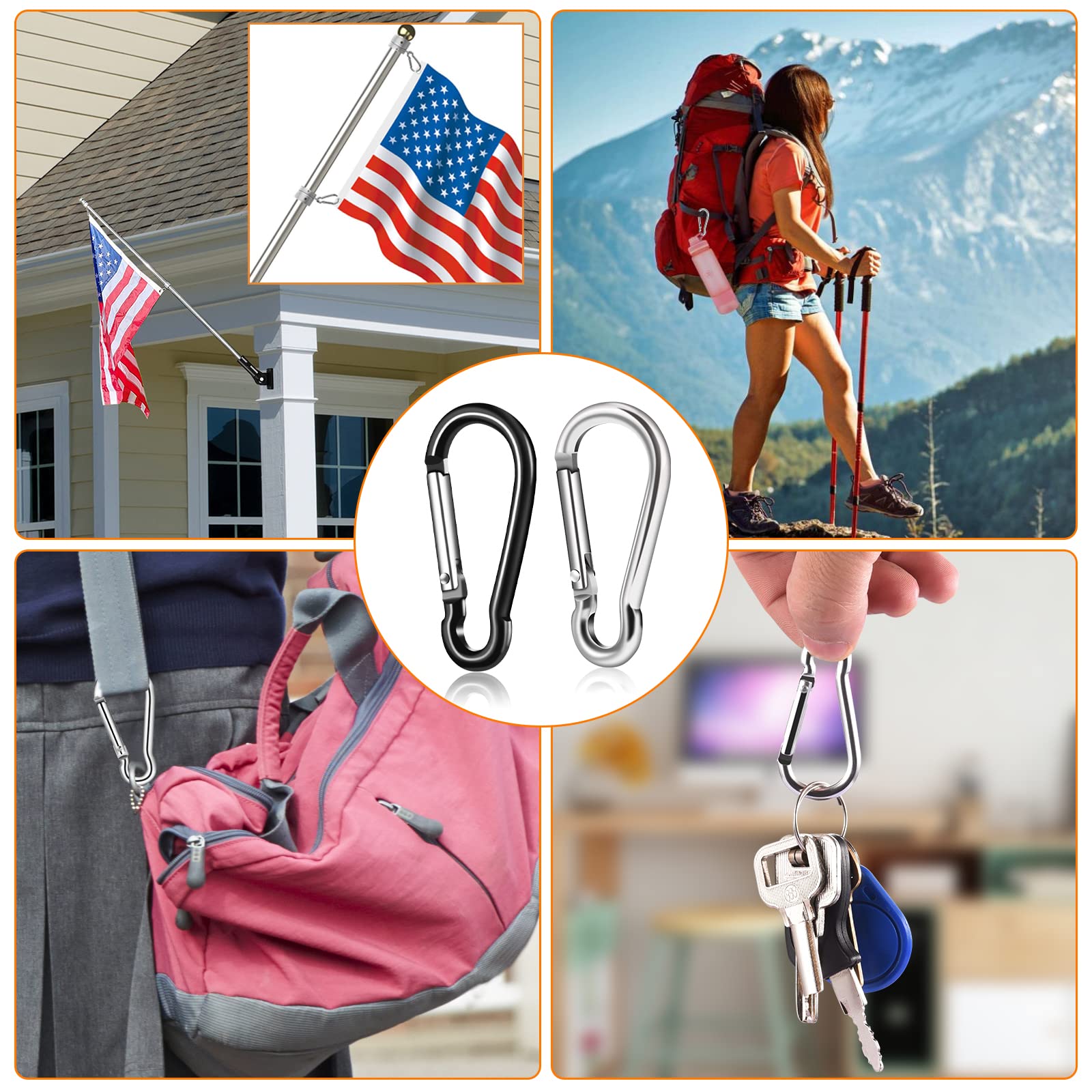 BONWIN multi purpose clip can secure keys, cords, and lightweight gear.