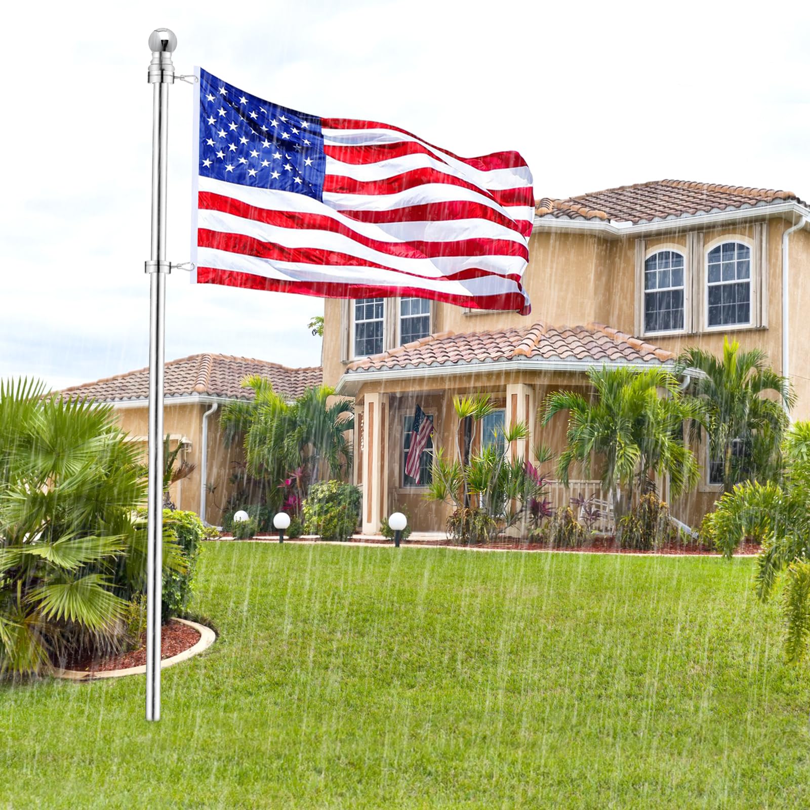Includes two rings and screws for easy flag setup