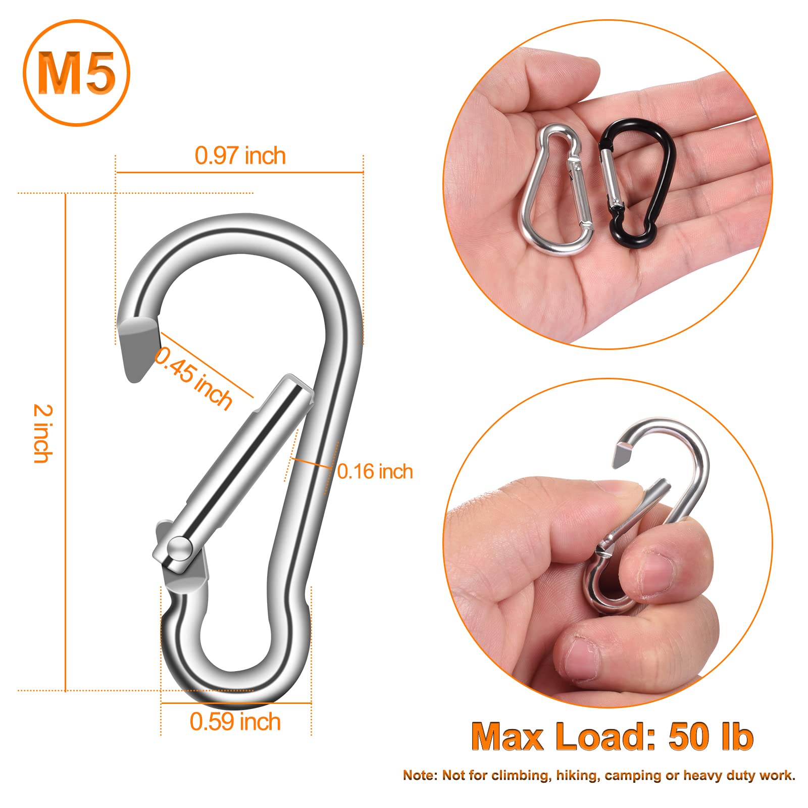 BONWIN replacement hardware for outdoor flagpoles, versatile for keychains and cords.