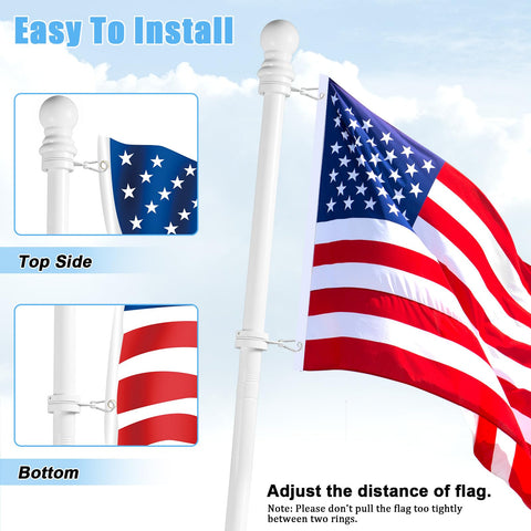 BONWIN silver aluminum carabiners connect flags with grommets securely.