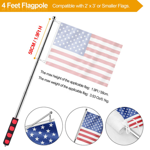 BONWIN six-section extendable flagpole shows versatile telescoping design