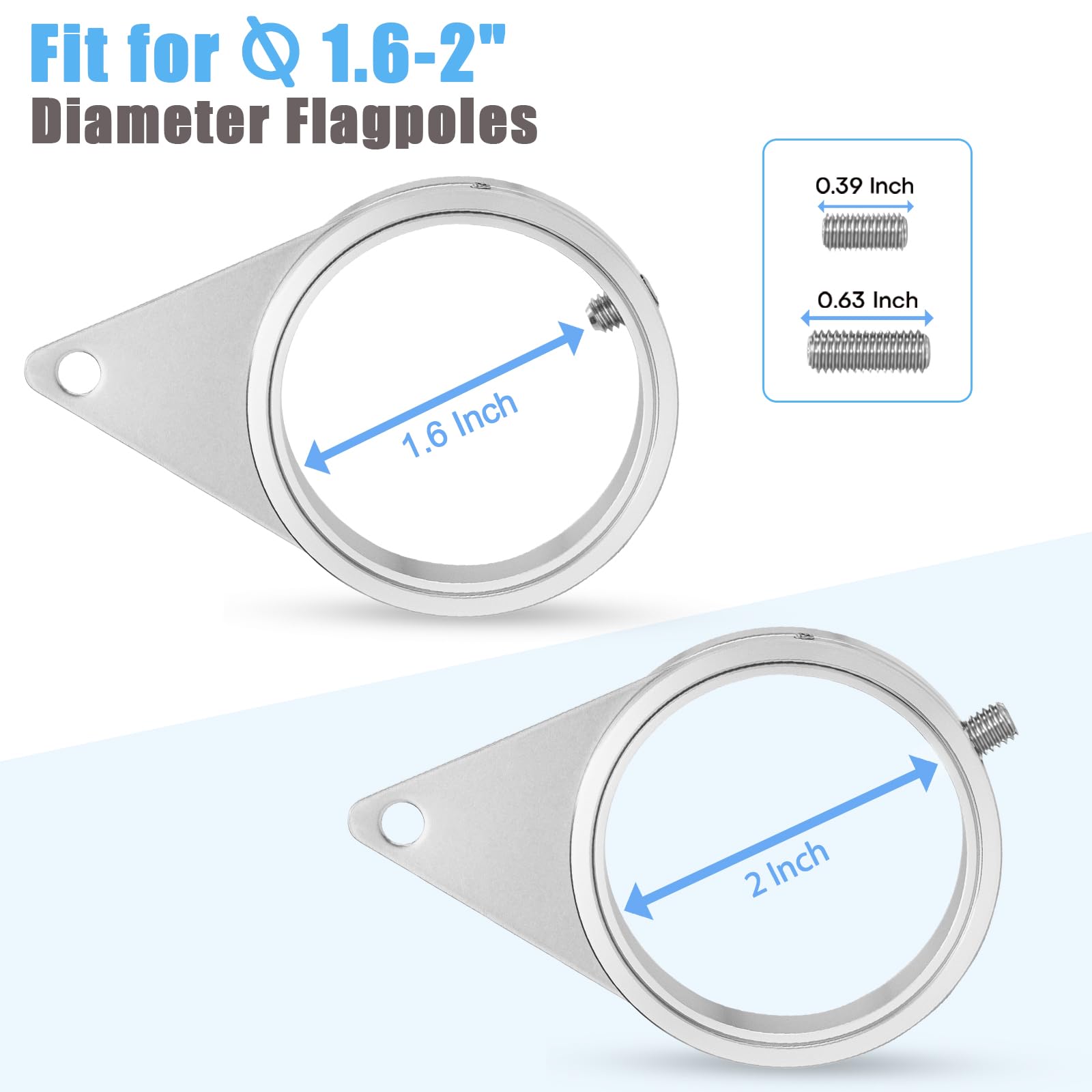 Stainless steel carabiners attach flags securely