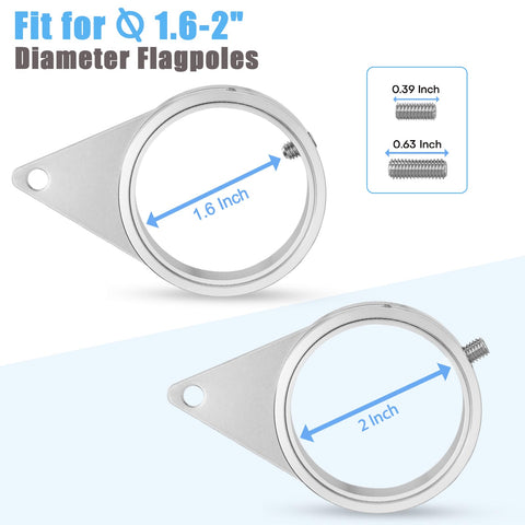 Stainless steel carabiners attach flags securely