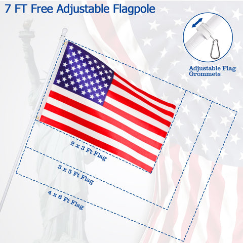BONWIN thickened stainless steel flag pole stands sturdy against wind