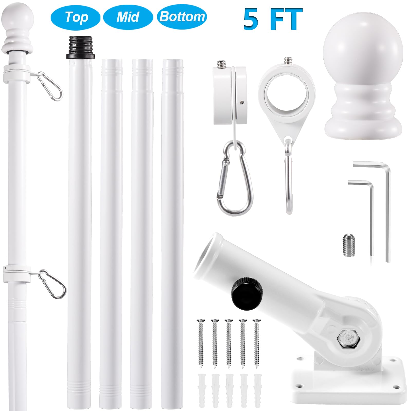 BONWIN wall-mounted 180-degree bracket offers versatile flag angles for the home.