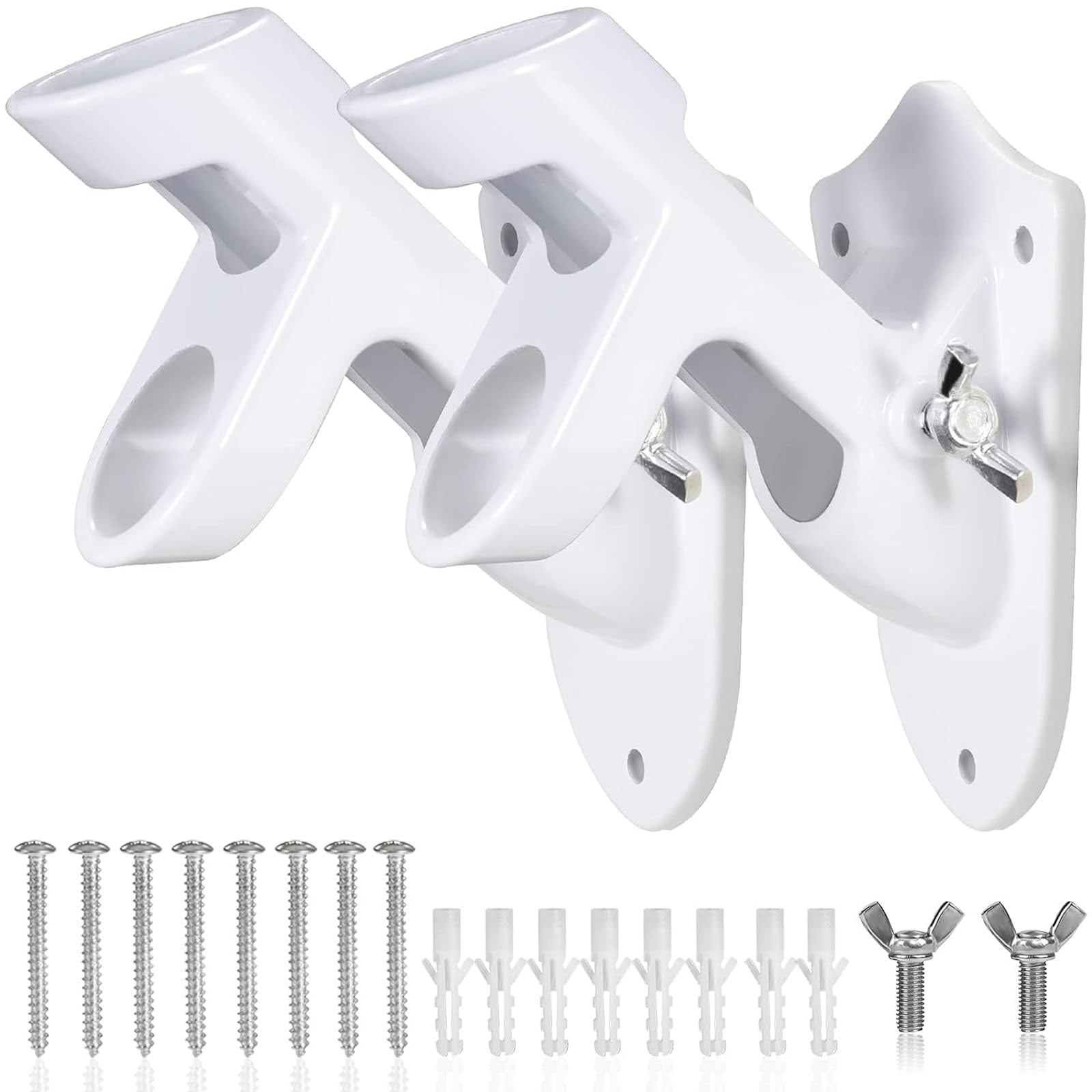 BONWIN wall-mount bracket 2-pack secures 1-inch flagpoles on exterior walls