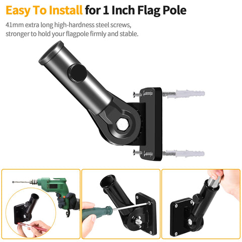 Wall-mounted bracket suitable for porch or garden flag displays.