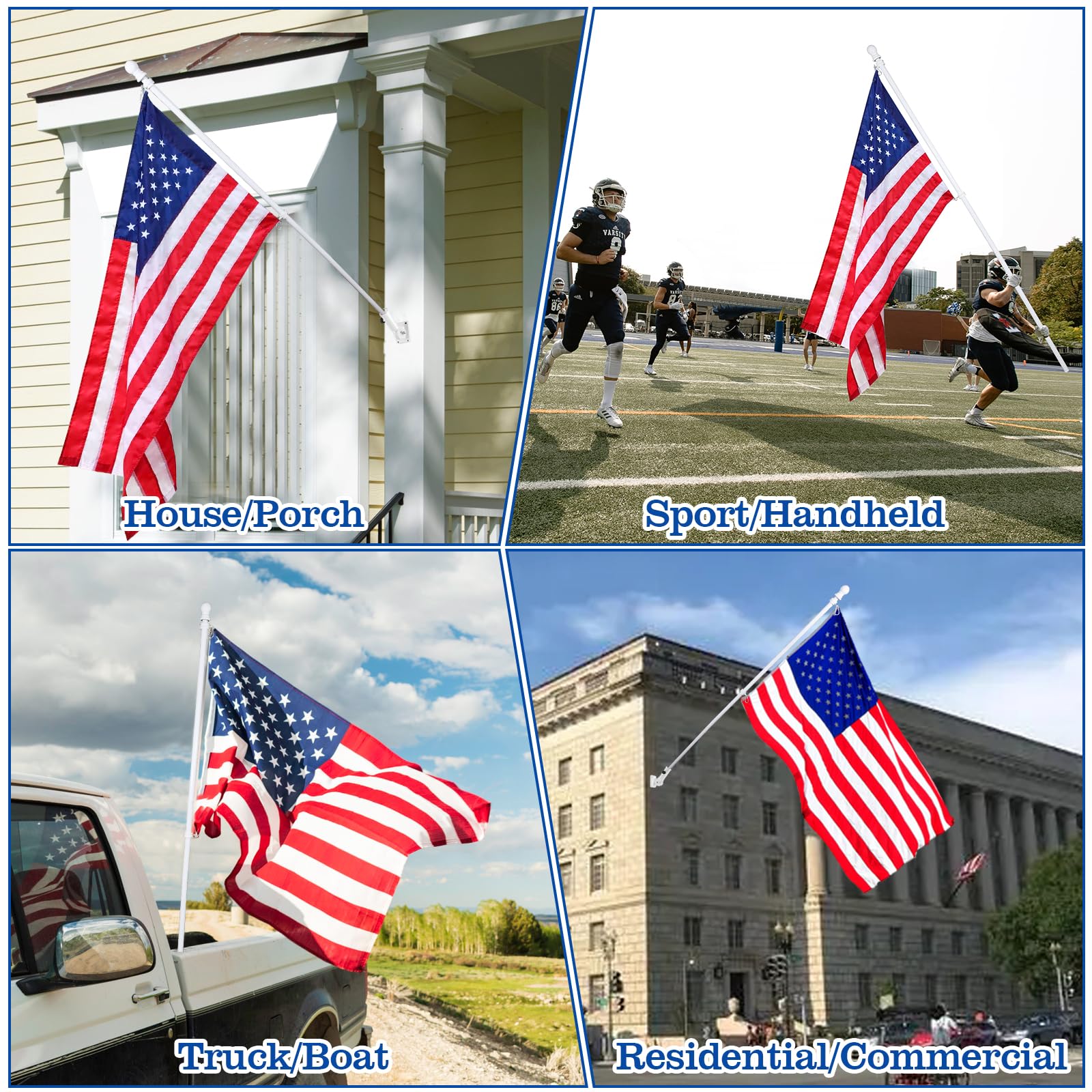 BONWIN wall-mount flagpole holder keeps your display stable on exterior walls.
