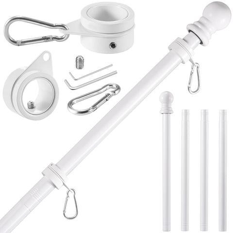 BONWIN white flag pole kit on porch showing easy 5 ft setup.
