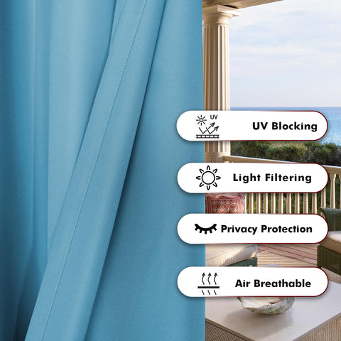 BONZER teal curtain with 1.6 inch grommets ensures smooth operation