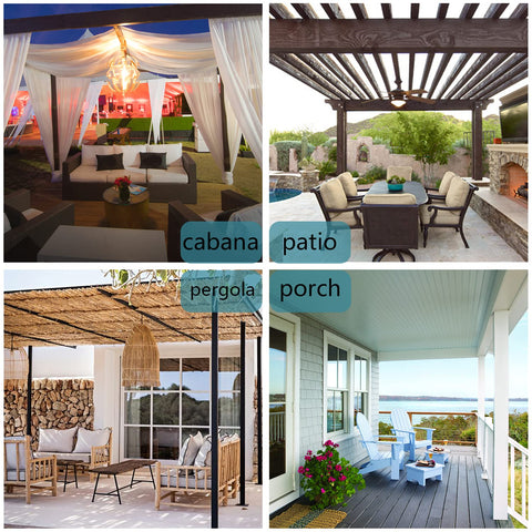 BONZER 54x84 panel on a patio setup blending with cream decor.