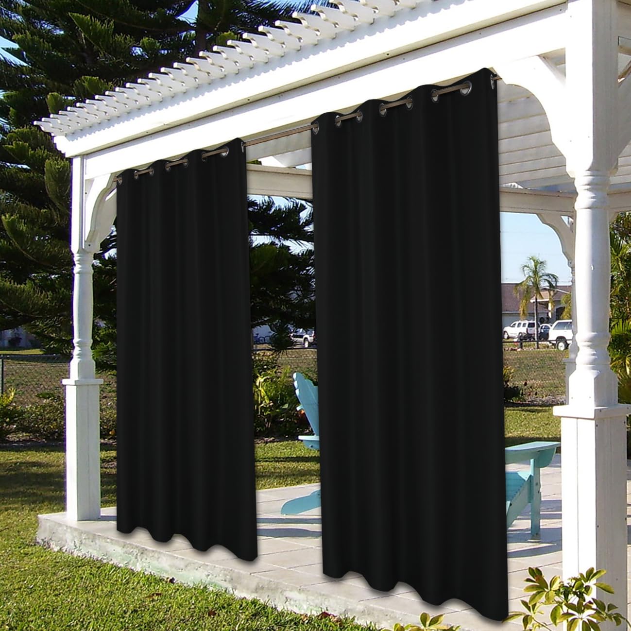 BONZER ready-to-hang design with weights option helps wind stability.