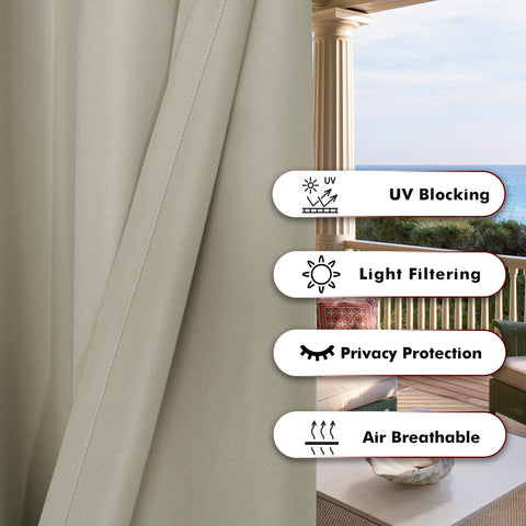 BONZER patio curtain demonstrating wind stability with outdoor use
