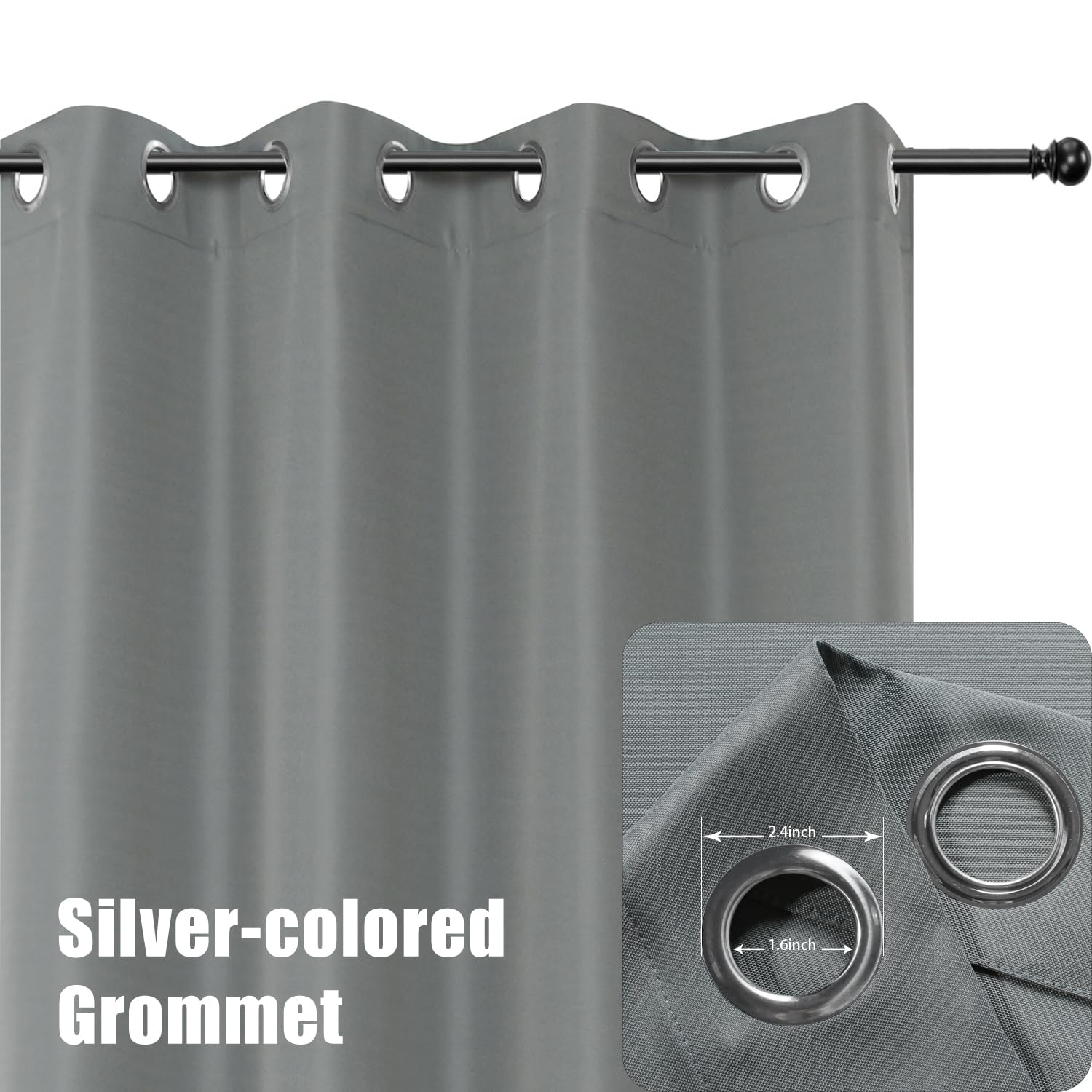 BONZER waterproof curtain in grey blocks rain and sunlight gracefully.