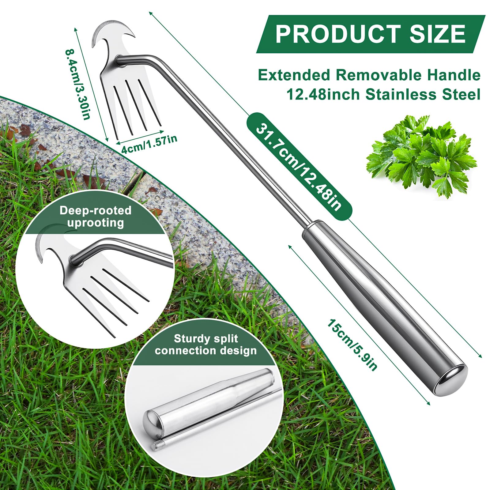 BOOLOOEN ergonomic handle offers comfortable gardening sessions.