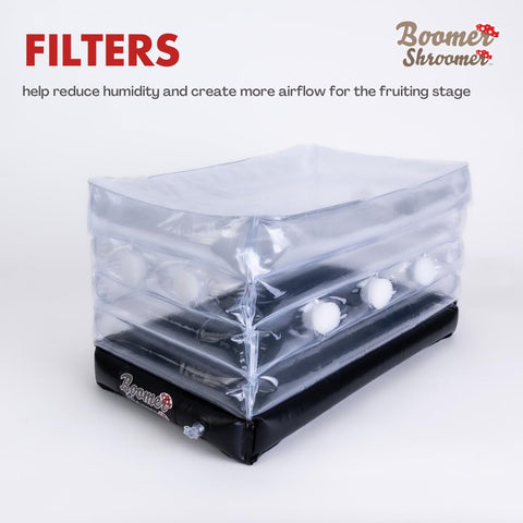 Boomer Shroomer durable plastic walls let you monitor progress through the transparent design.