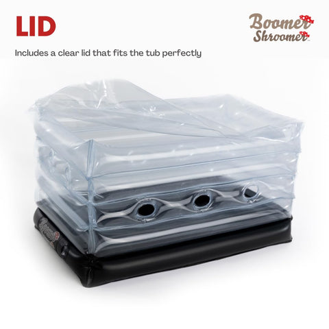 Boomer Shroomer drain-port design simplifies water management after soaking or misting sessions.