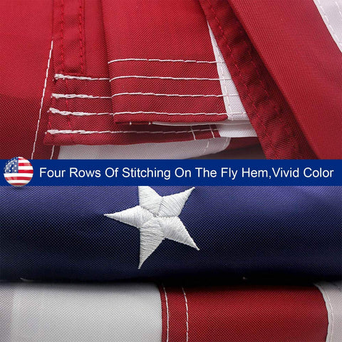Boonipet flag featuring four rows of stitching for durability.
