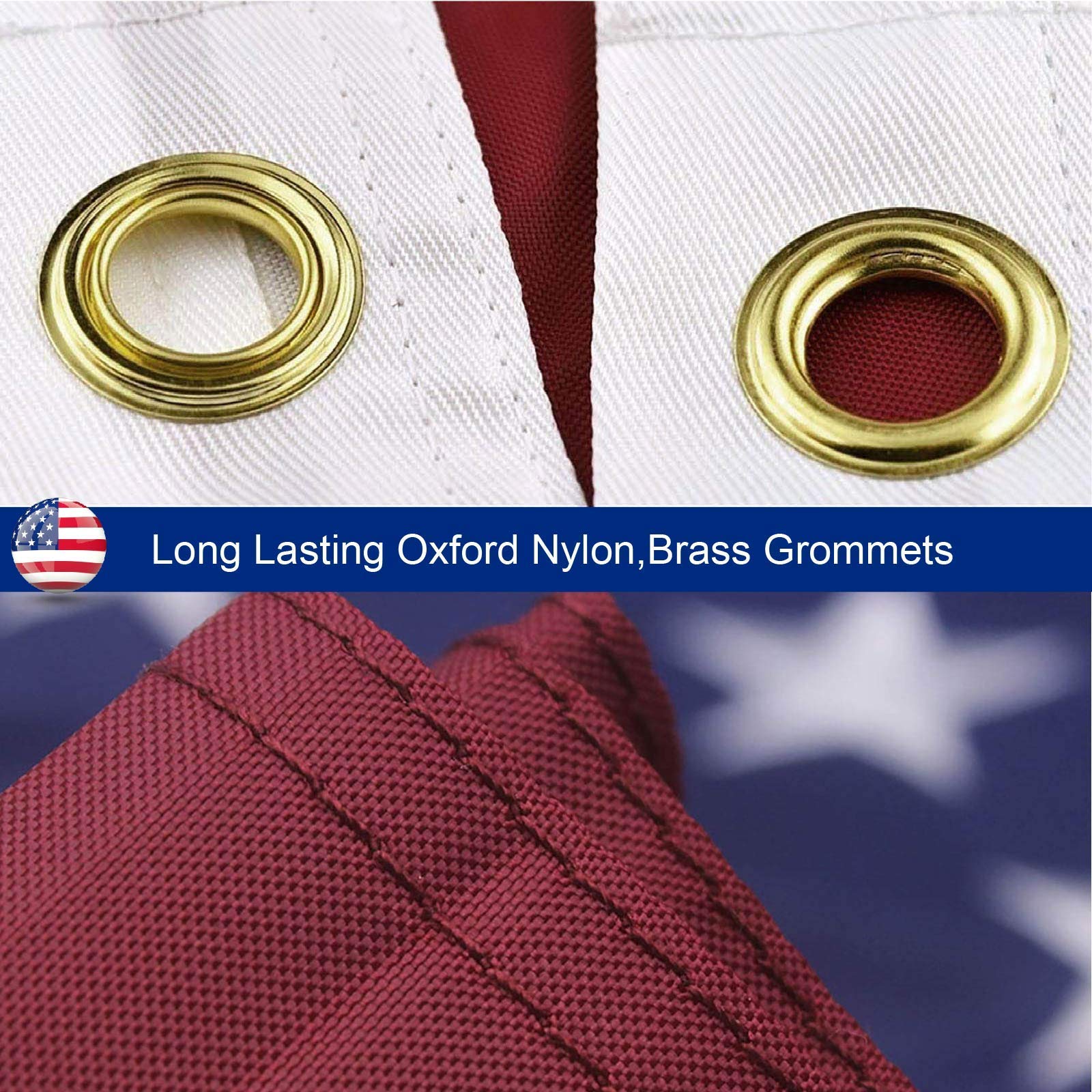 Boonipet flag with two brass grommets for secure mounting.