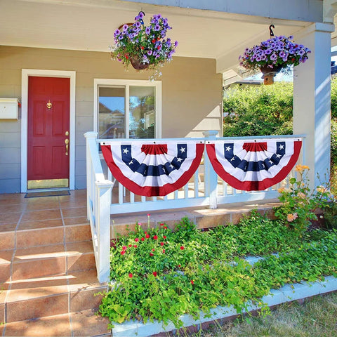 Booson American flag bunting with brass grommets for easy mounting