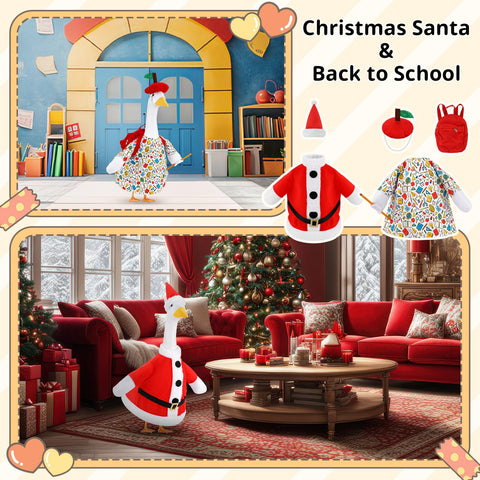 Booson goose outfit back-to-school theme adds classroom charm to outdoor displays.