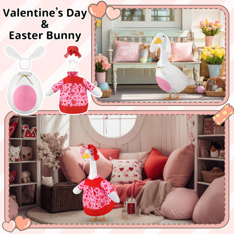 Booson goose outfit Easter motif boosts yard cheer with bright, durable fabric.