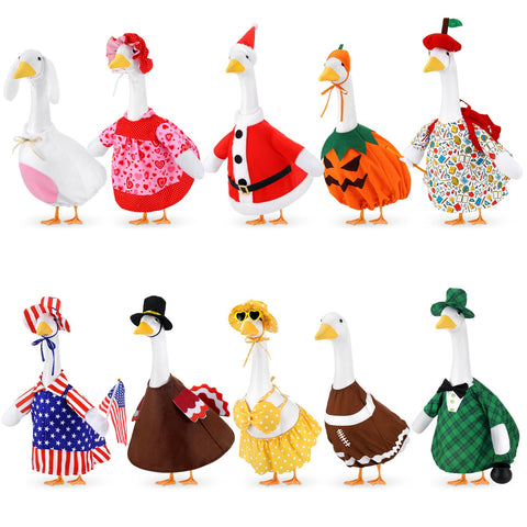 Booson goose outfit Valentine heart design for festive lawn display and seasonal decor.